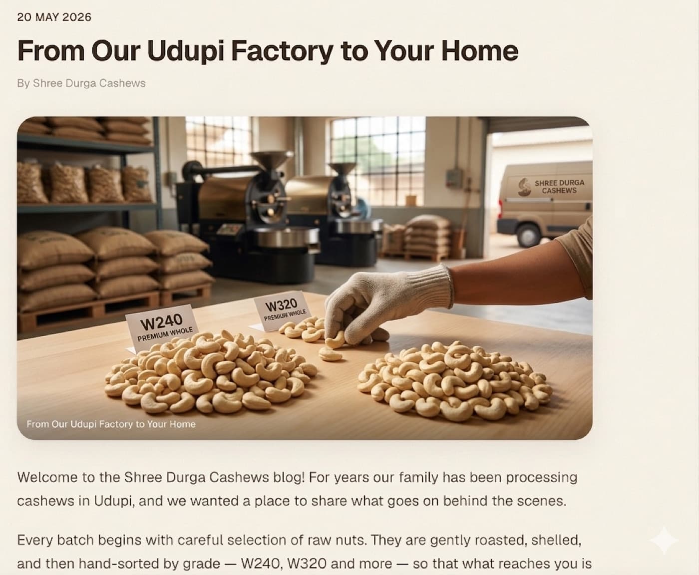 From Our Udupi Factory to Your Home